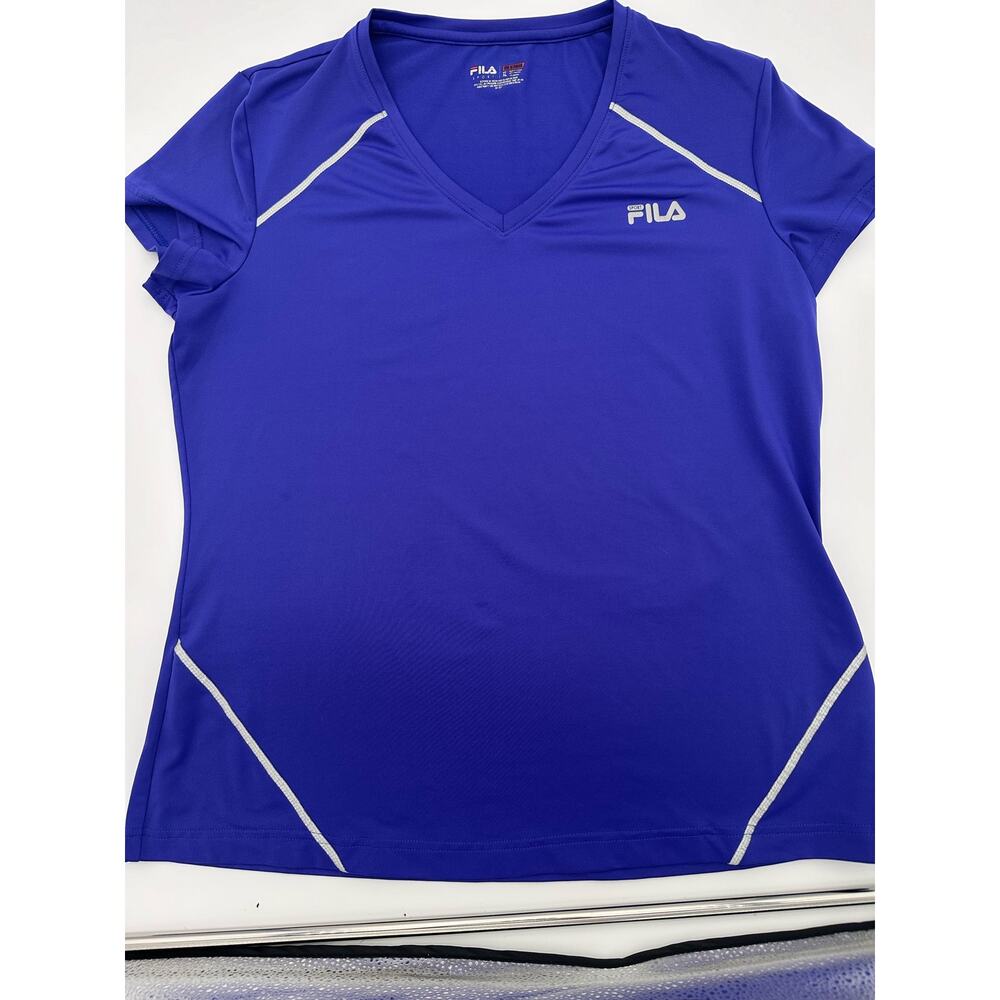 FILA Sport Performance Athletic Running Tennis Shirt Womans XL BLUE purple